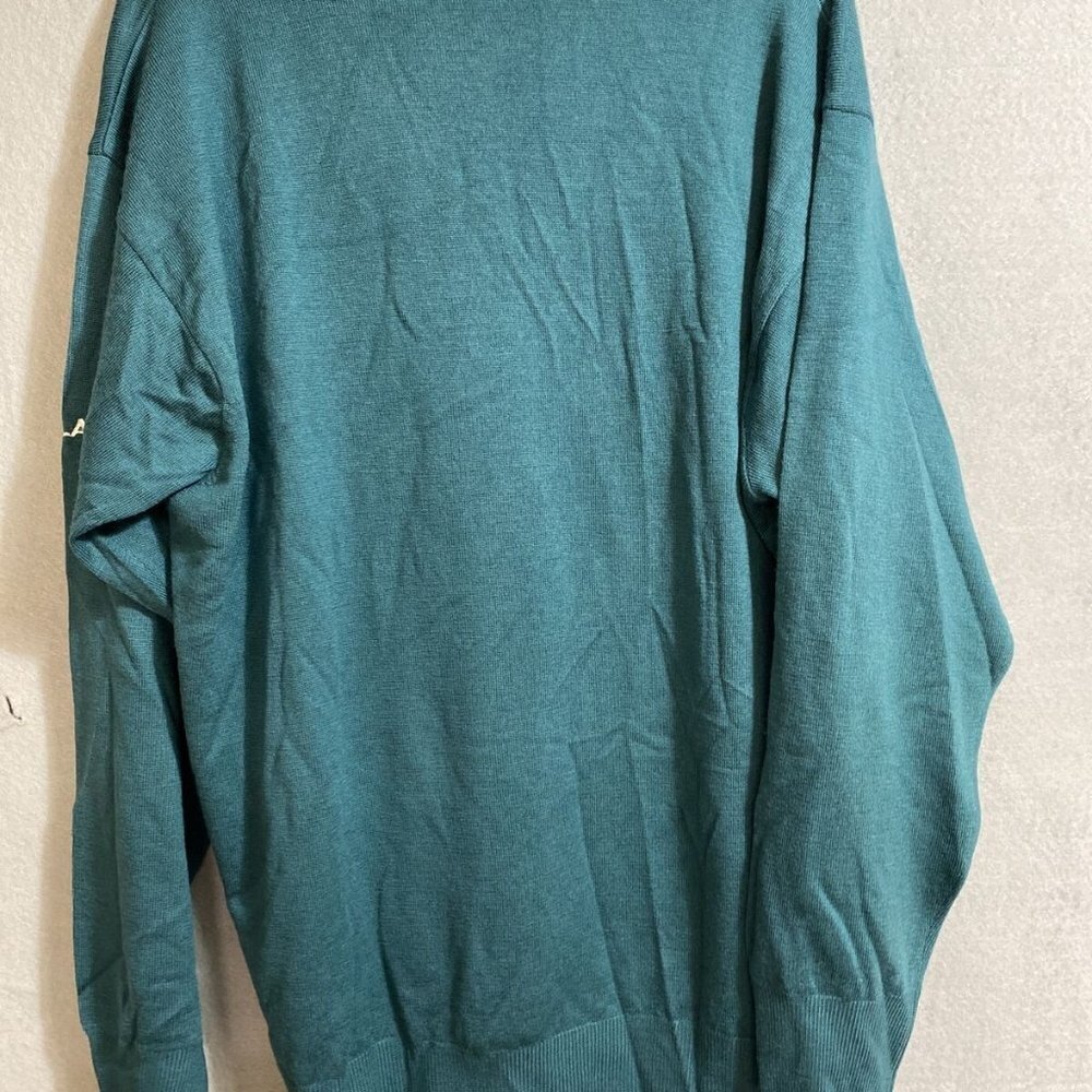 Nicklaus‎ Men’s Green 100% Wool Long Sleeve Golf Sweater Made In Italy Size L